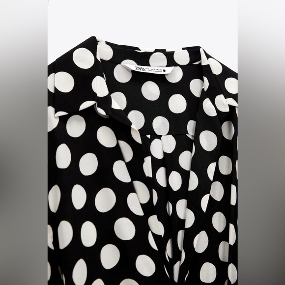 NWT Zara Dot Shirt Wrap Mini Dress - Picture 7 of 11